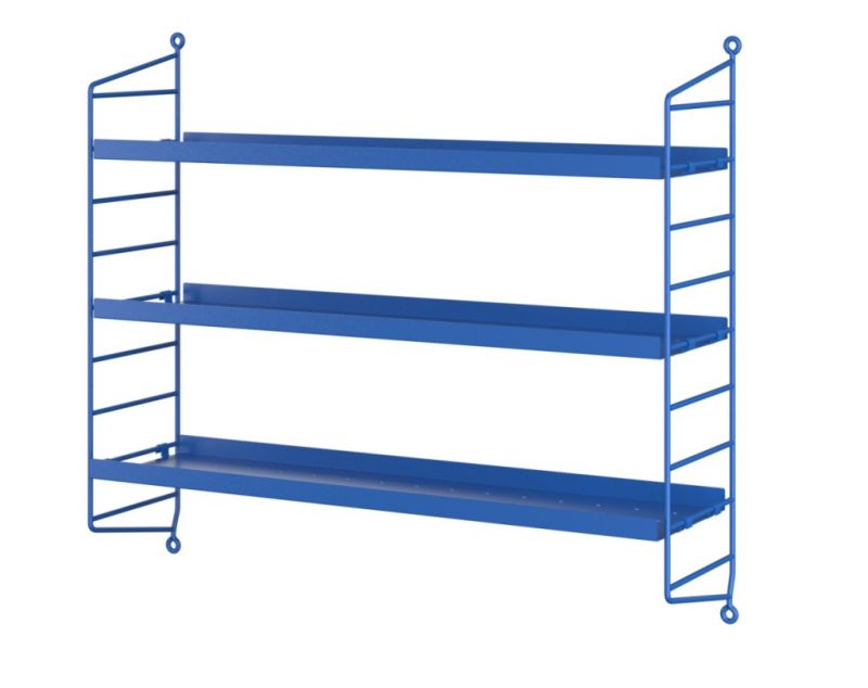 String Pocket Metal Shelf BLUE String Furniture SINGLE PIECES