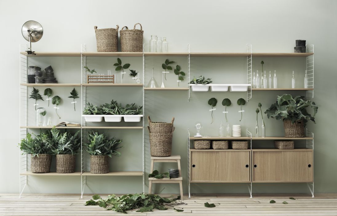 Single Piece Floor Ladder H 85 cm String Furniture 