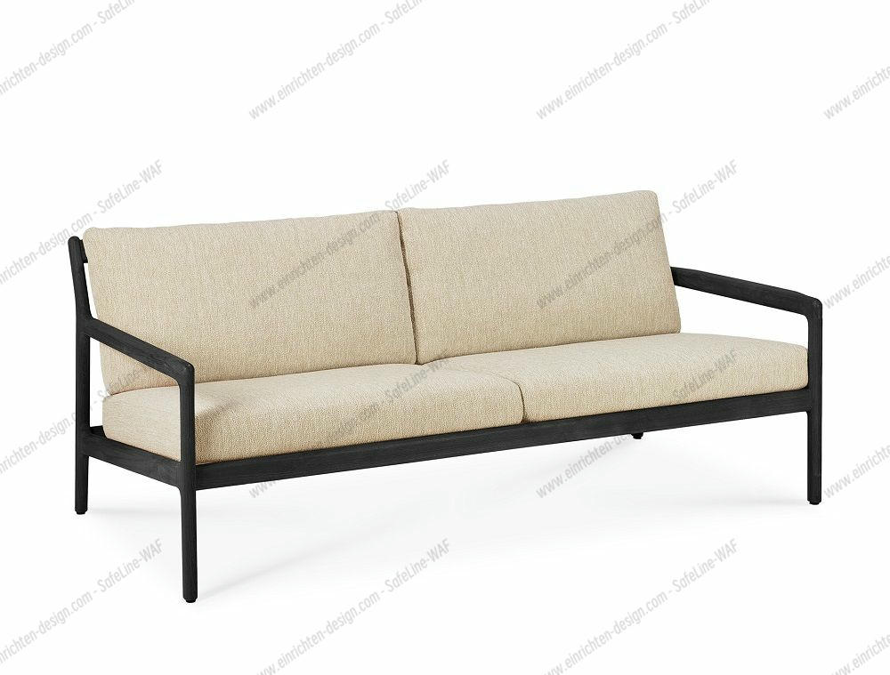 Jack Outdoor 2/ 3 Seater Sofa Teak Black Lacquered Ethnicraft 2 Seater Natural