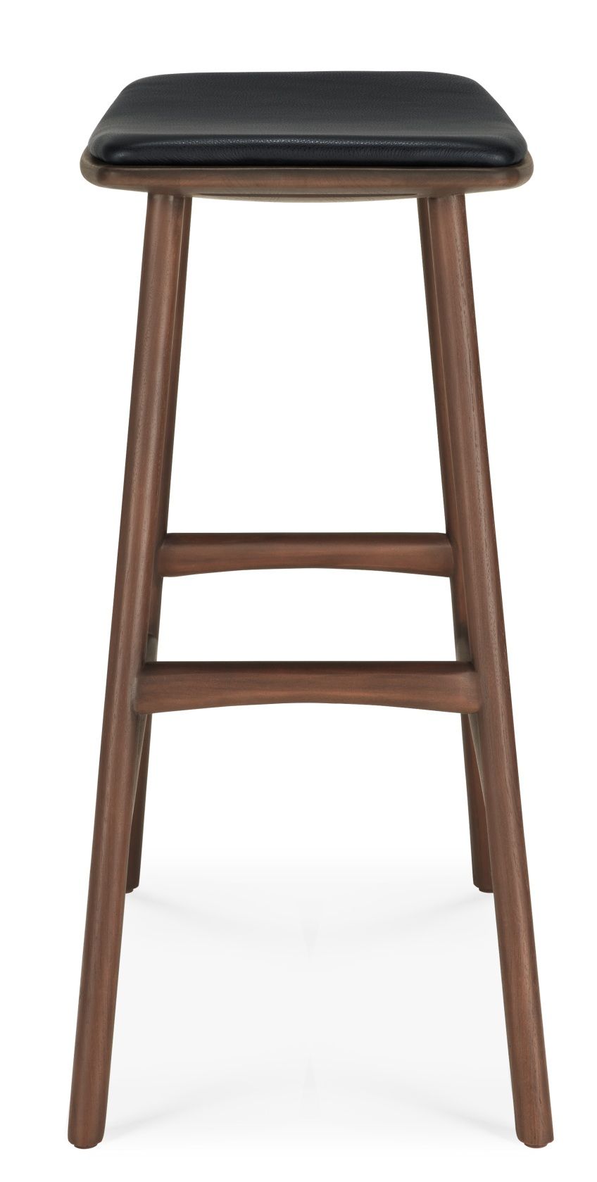 Osso Counter Stool Bar stool with seat cushion leather black Ethnicraft 