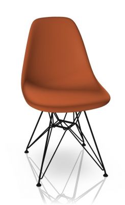 Eames Plastic Side Chair DSR Chair Vitra Black-Rust Orange