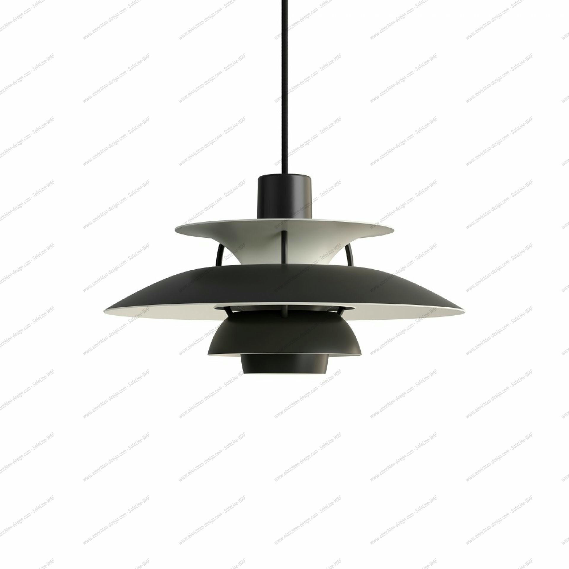 PH 5 Mini Monochrome Pendant light Louis Poulsen Black