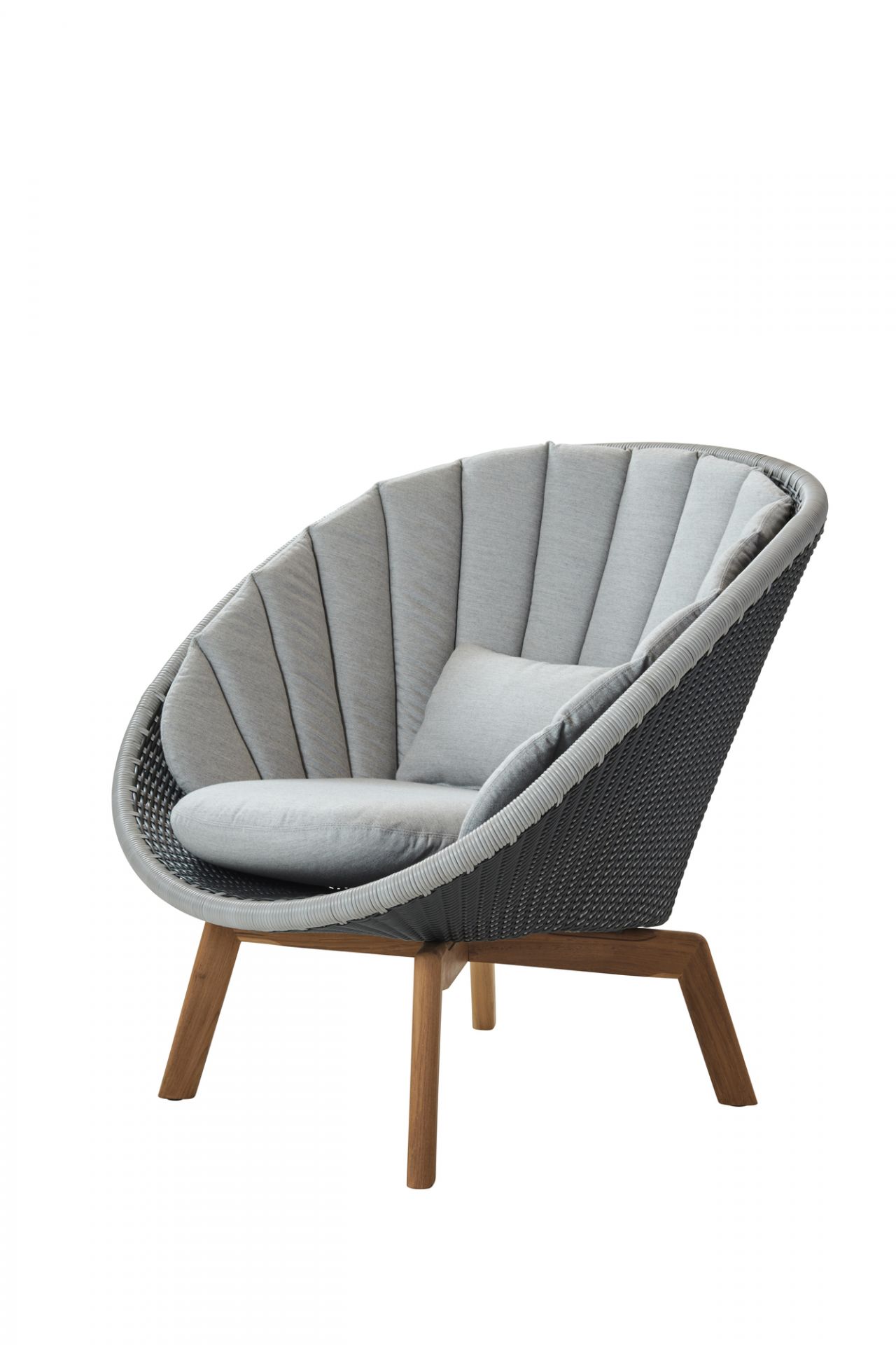Peacock Outdoor Lounge chair Fiber Cane-Line gray