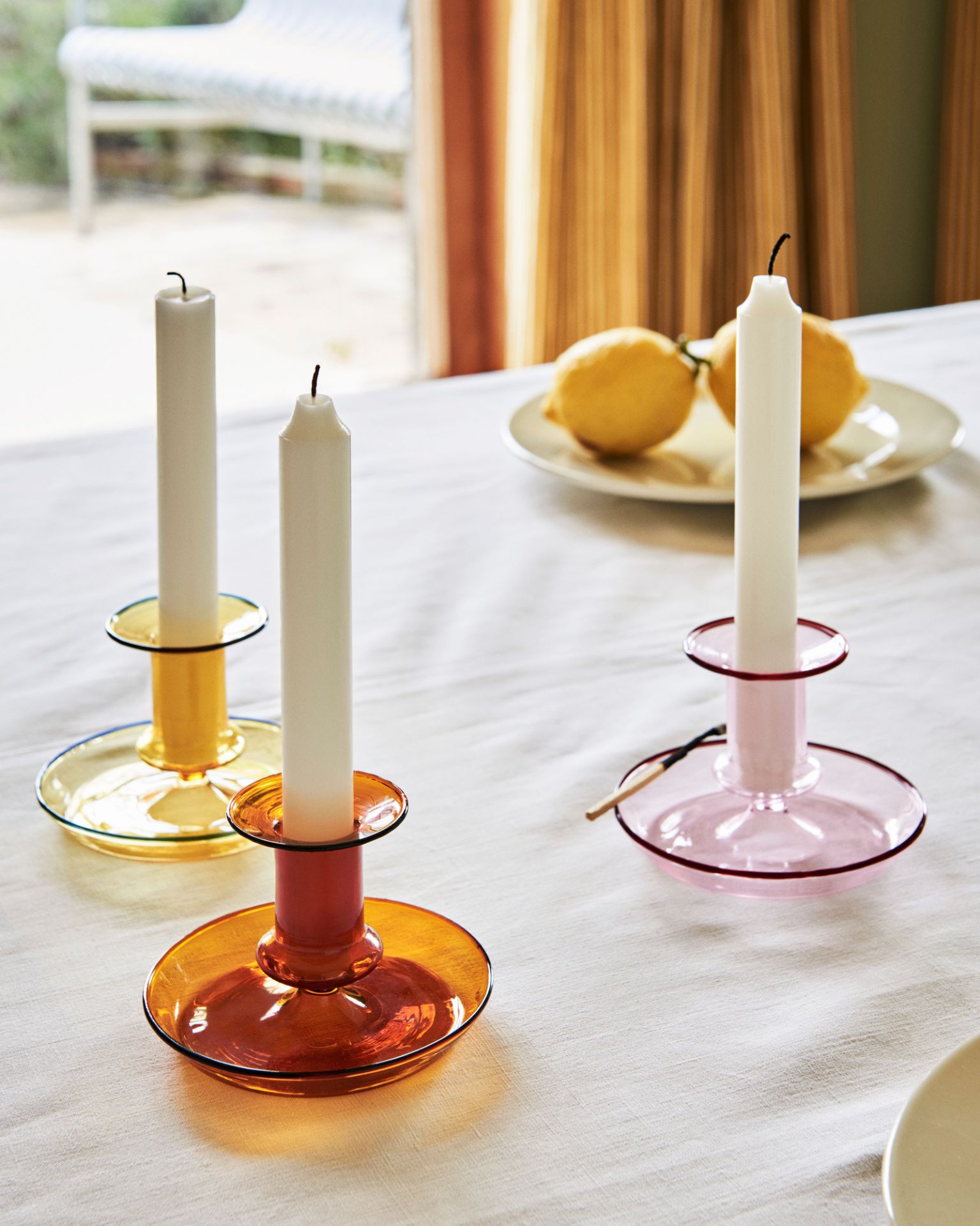 Flare candlestick amber Hay SINGLE PIECE