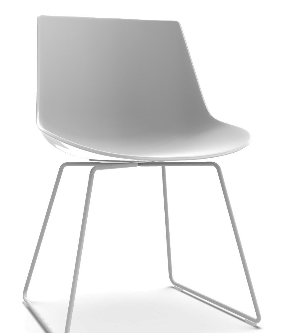 Flow Chair skid base MDF Italia White - White matt