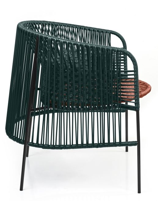 Caribe Chic Lounge Chair Lounge Chair Outdoor ames  Moss green / Copper / Black