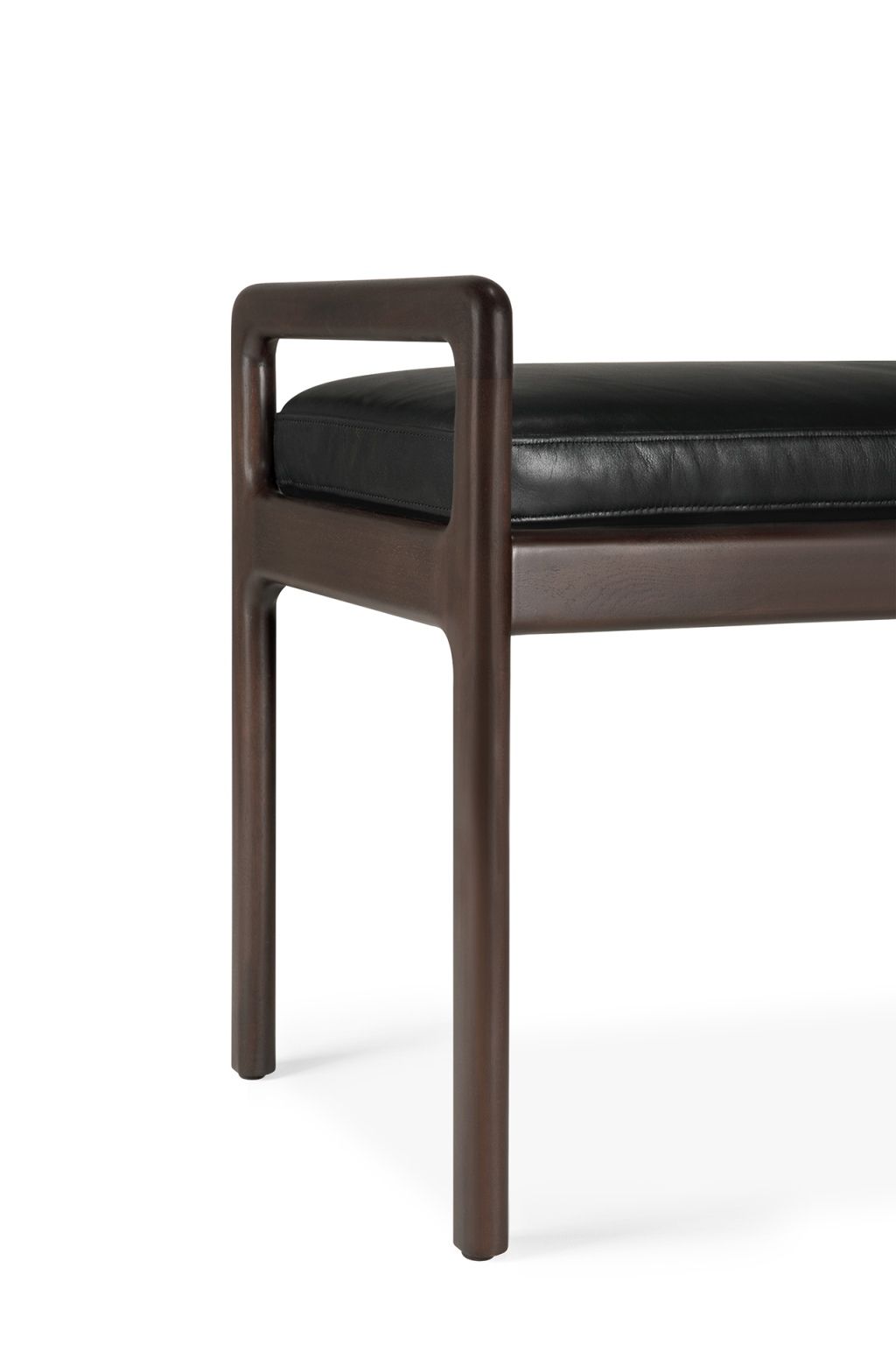Jack Bench Bench with seat cushion leather black Ethnicraft