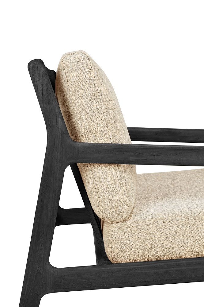 Jack Outdoor Lounge Chair Teak Black Lacquered Ethnicraft Natural