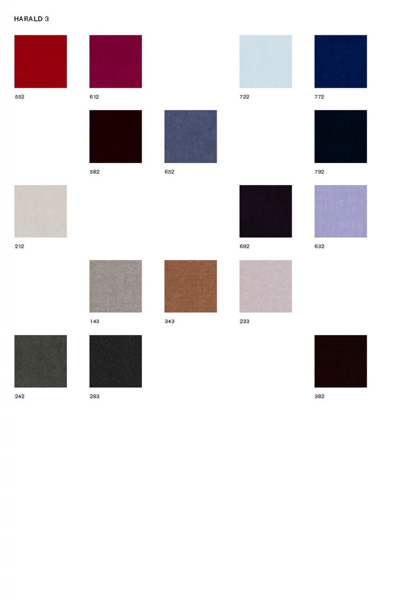 Sample Card Harald Kvadrat