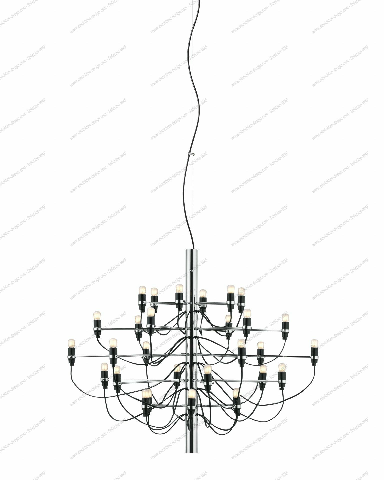 2097/30 LED chandelier chrome with frosted bulbs Flos