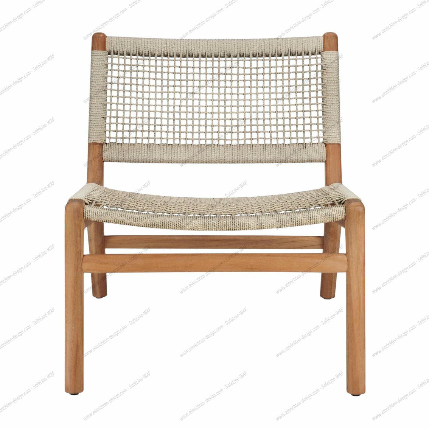 Jack Woven Lounge Chair Outdoor Teak Cord Beige Ethnicraft