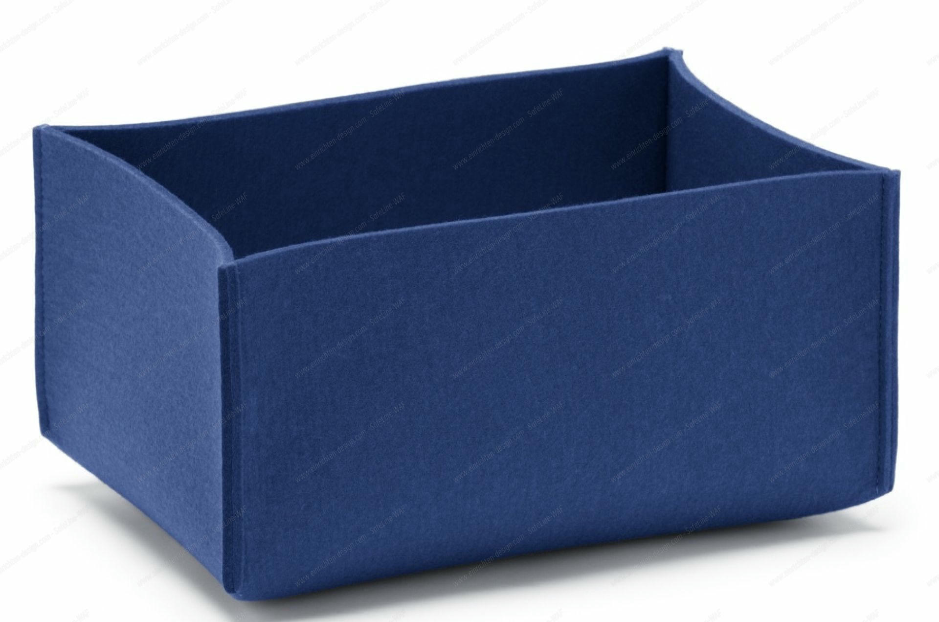 Rechteckige, hohe Aufbewahrungsbox von Hey Sign aus blauem Filz, ideal für Ordnung.