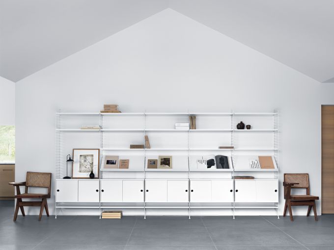 String Living Room Wall Shelving System G String Furniture 