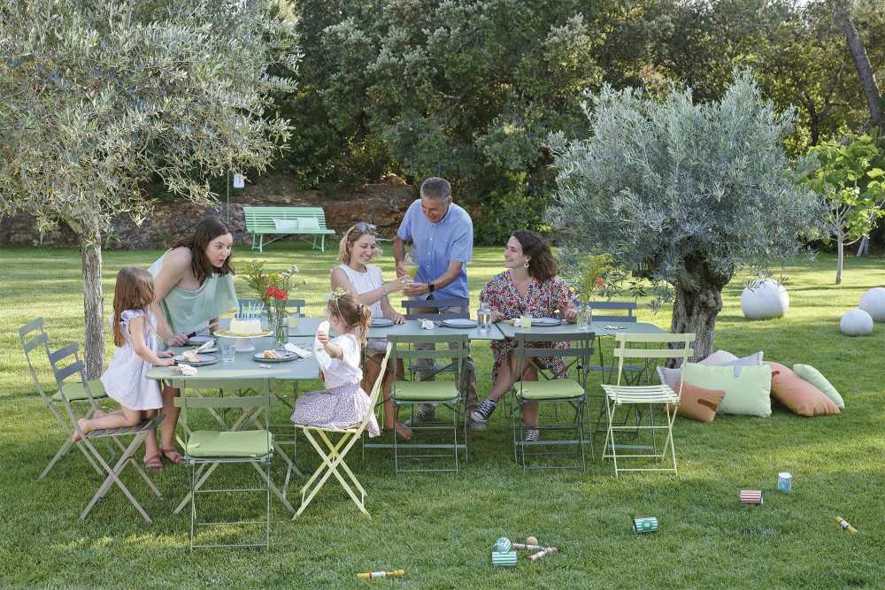 Bistro outdoor folding table square W 57 x D 57 x H 74 cm, MUSKAT Fermob SINGLE PIECES Bistro outdoor folding table square W 57 x D 57 x H 74 cm, MUSKAT Fermob SINGLE PIECES