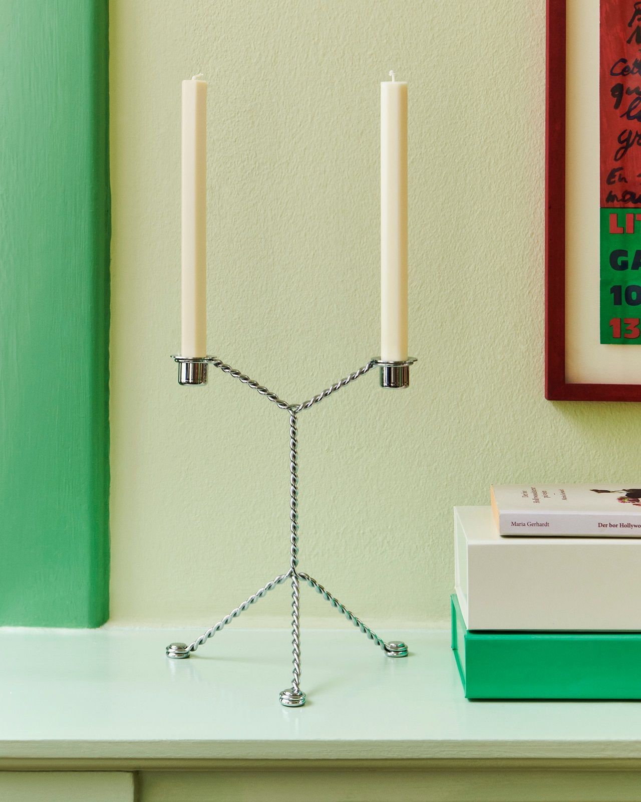 Wire Candleholder Hay