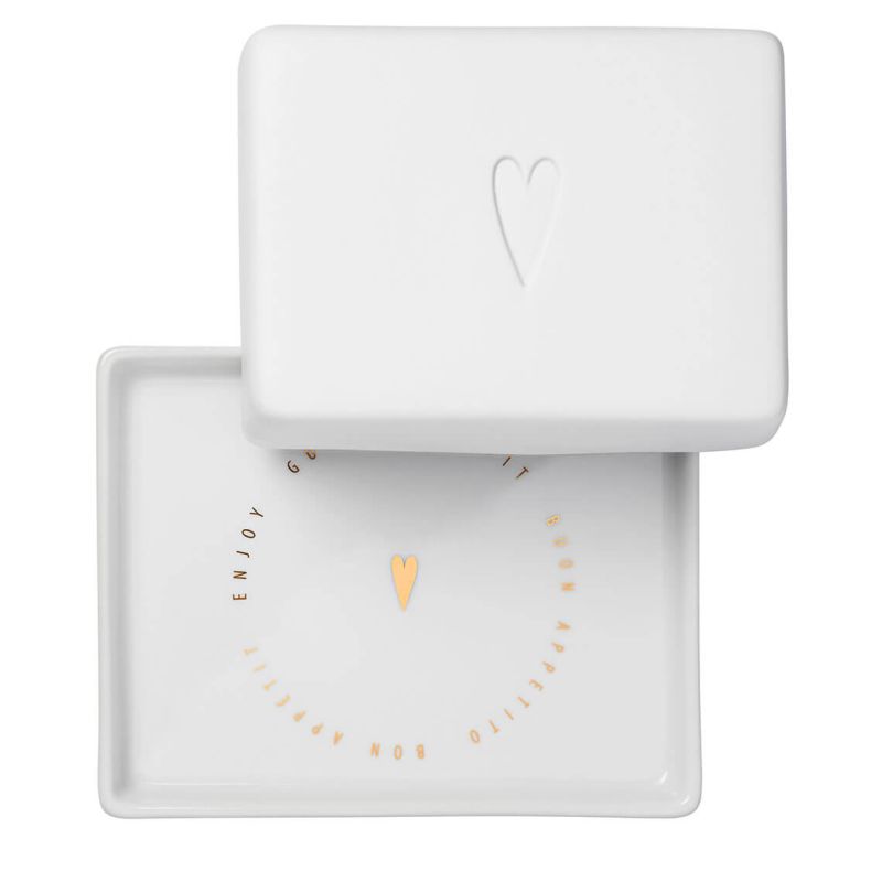 Bon Appetit Heart Butter Dish Wheels