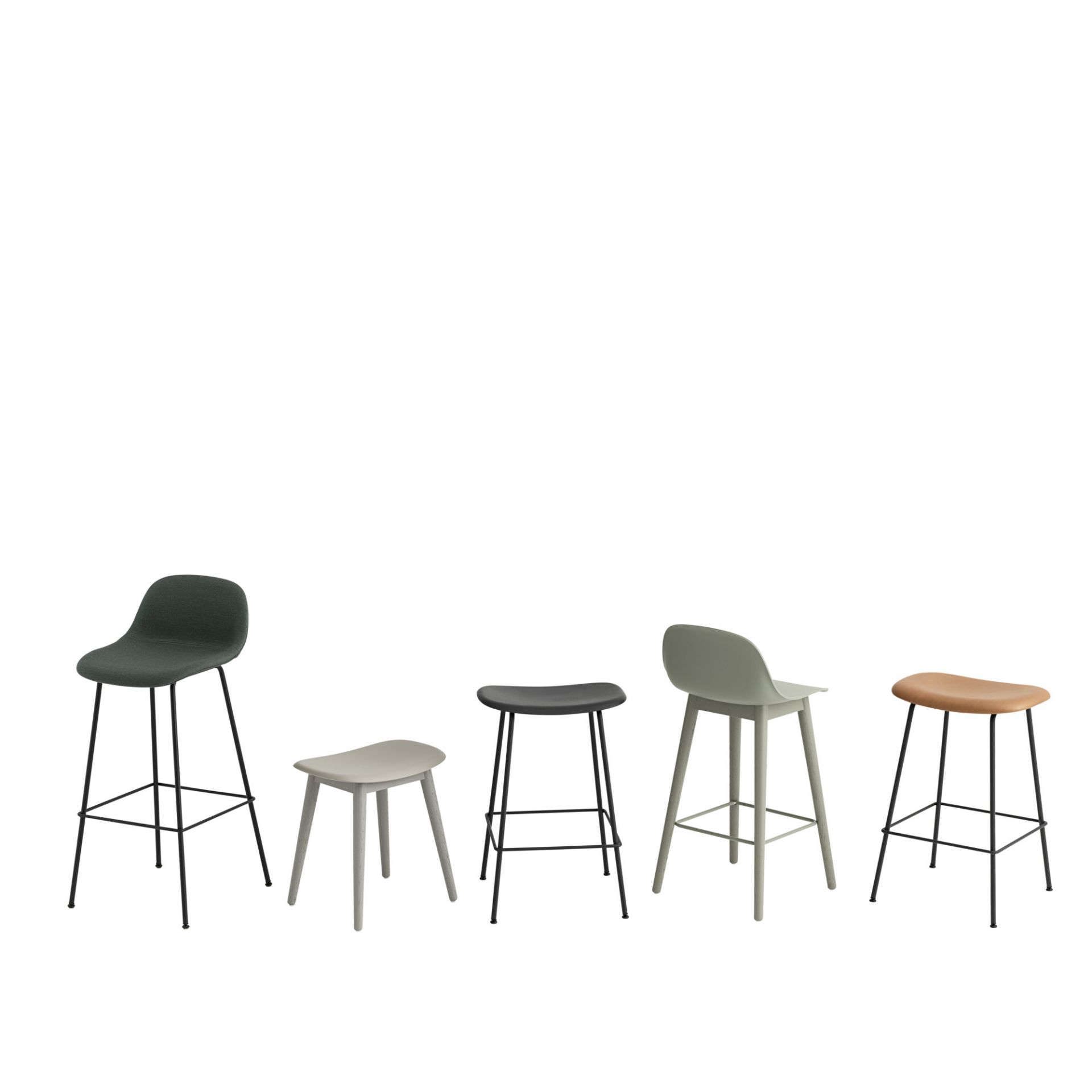 Fiber Bar Stool 75 cm Black / Black Muuto