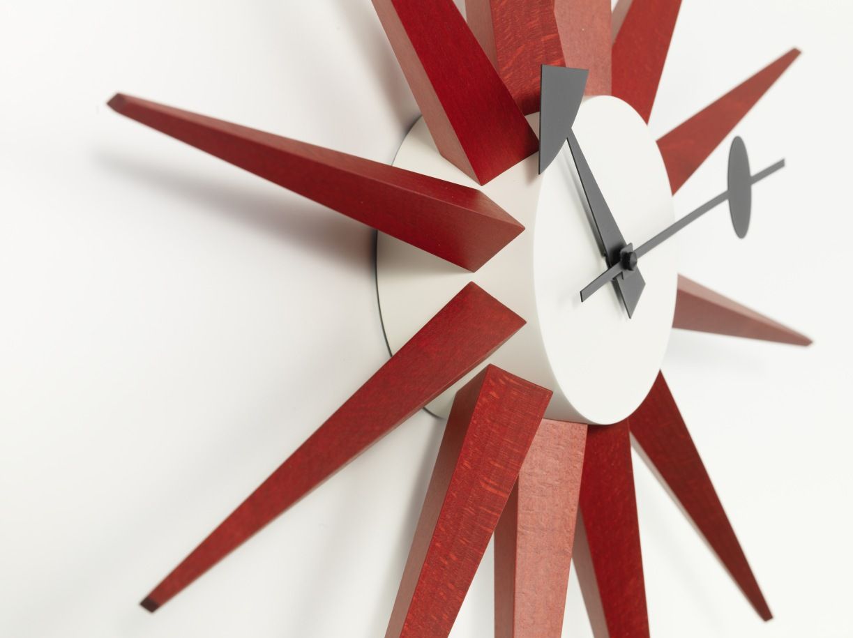 Sunburst Clock Wall Clock - red Vitra