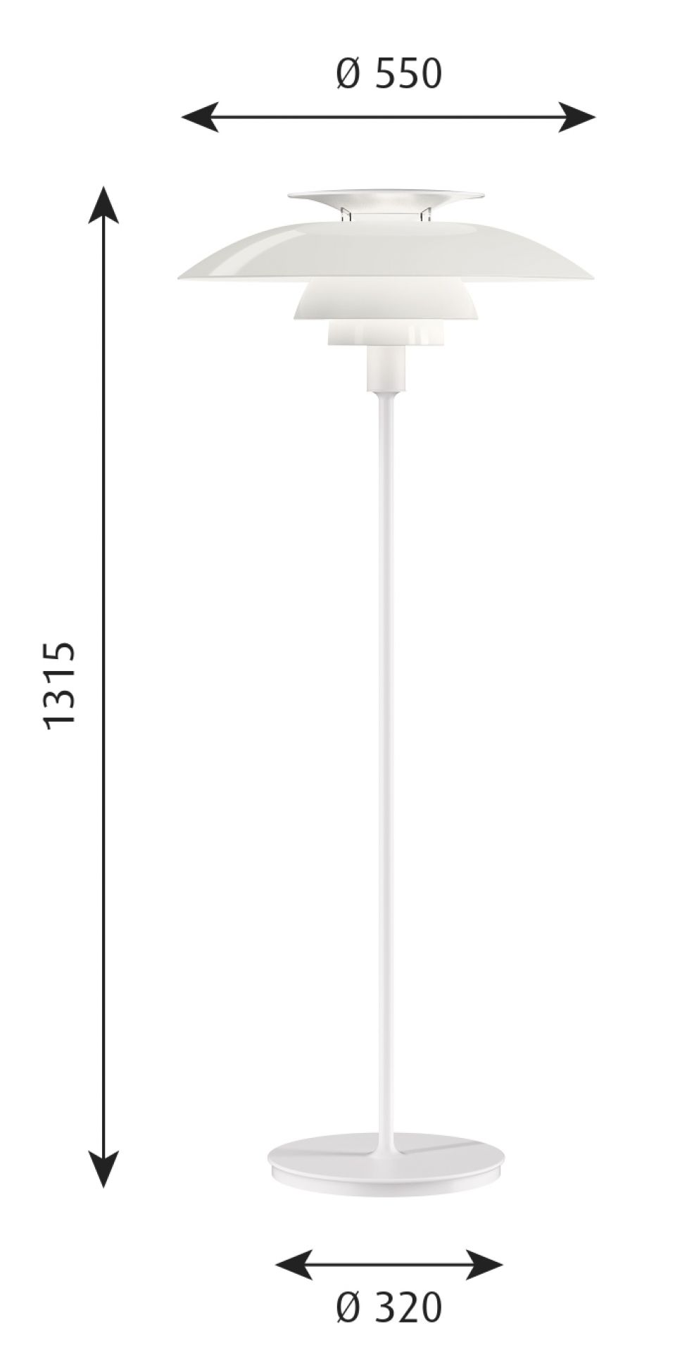  PH 80 Black or White floor lamp Louis Poulsen White