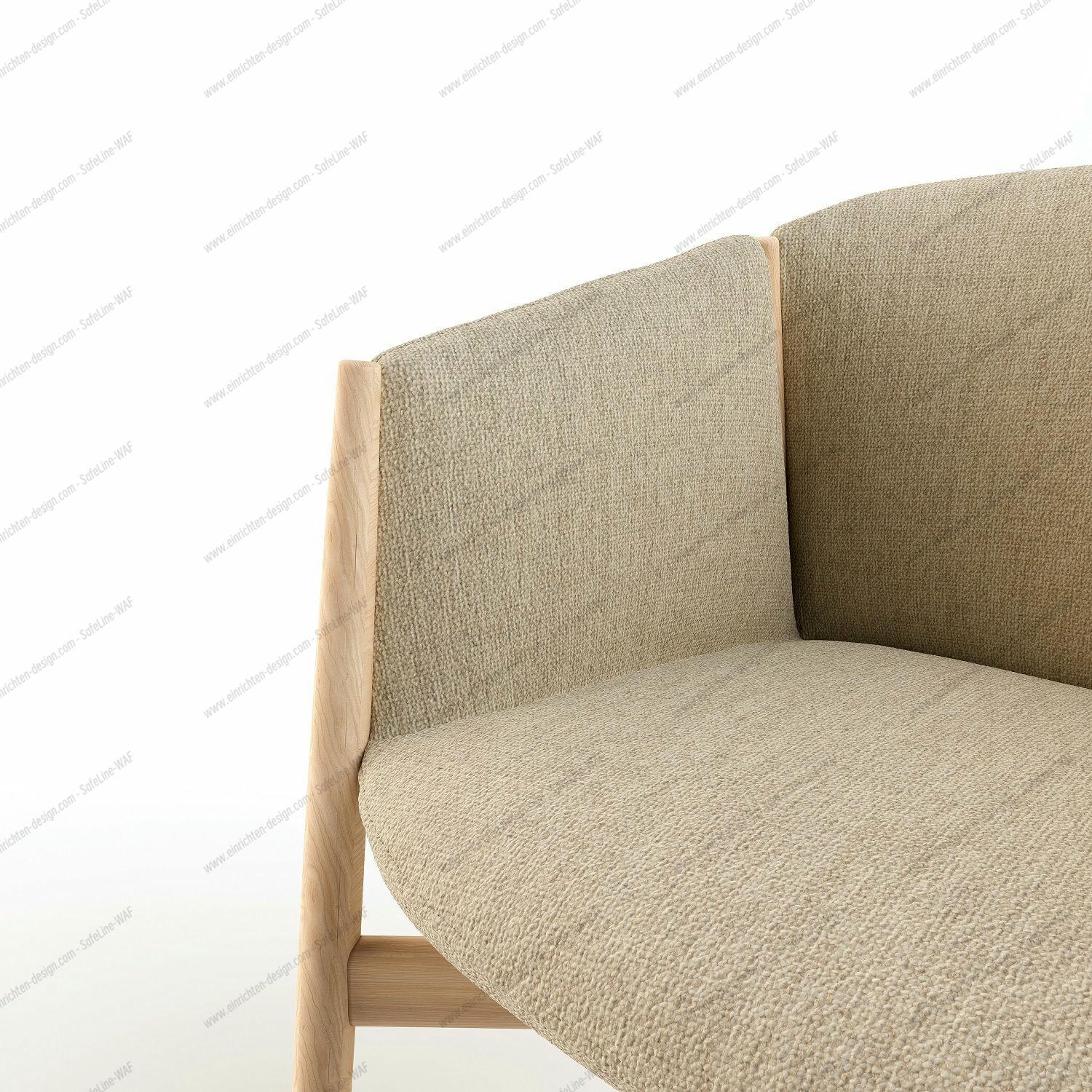 Kagu chair with armrests wooden frame Cor