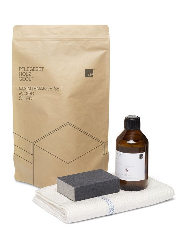 Care set for oiled solid wood e15