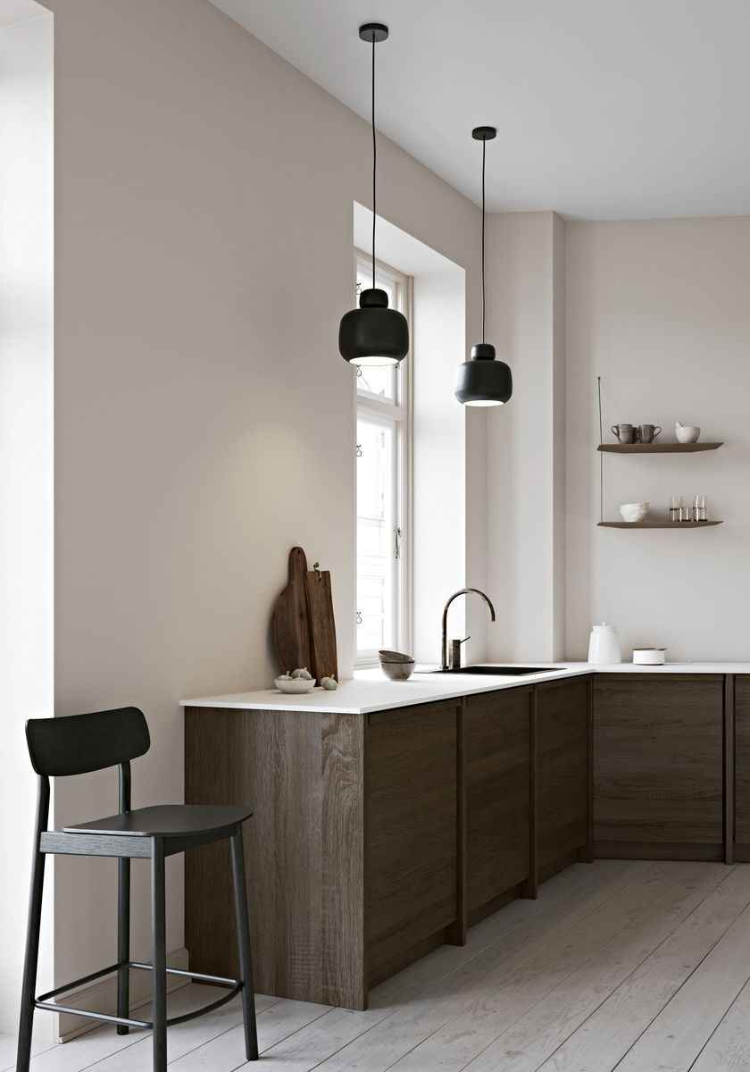 Stone Pendant lamp Large black Woud