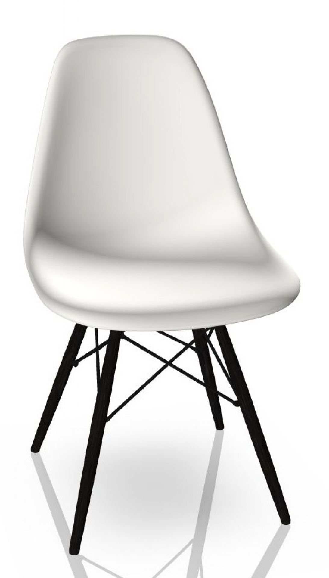Eames Plastic Side Chair DSW Chair Vitra Ash honey color - White
