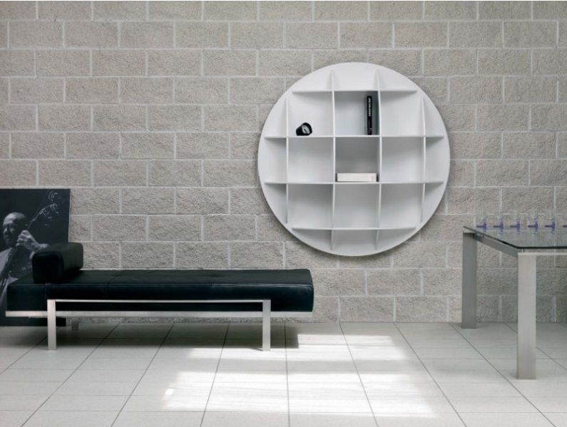 Continental sphercial bookcase lacquered White Industrie Carnovali