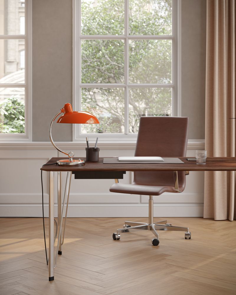 Kaiser idell 6631 T Luxury Table Lamp RAL 2004 Pure Orange SPECIAL EDITION Fritz Hansen