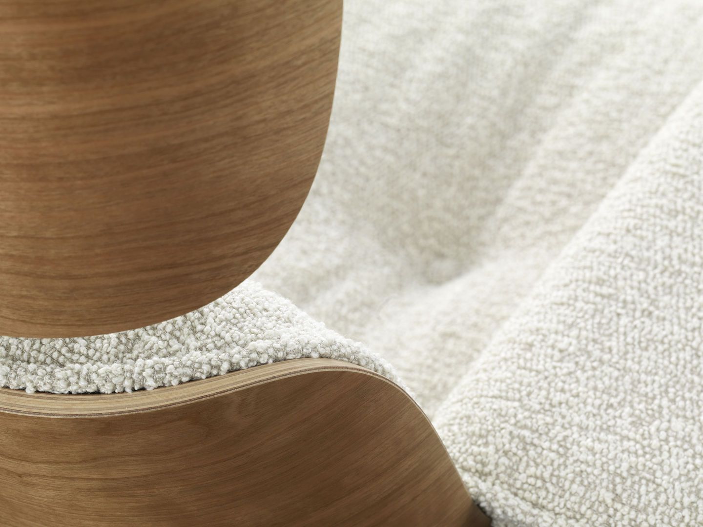 Eames Lounge Chair & Ottoman armchair PREFERRED COMBINATION Nubia, cream sand, polished, cherry wood