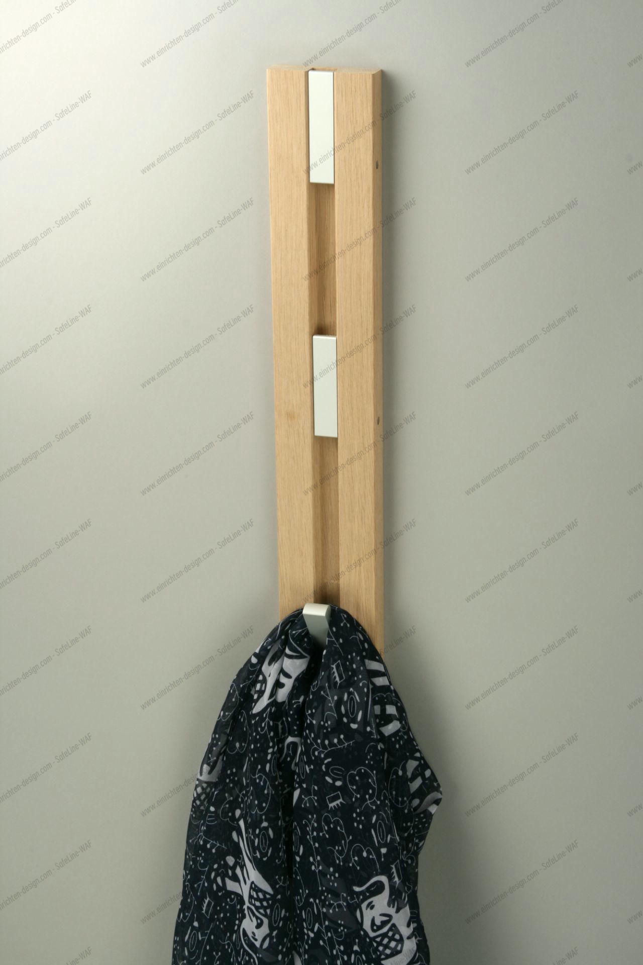 Knax Coat rack wall mounted vertical 4 hooks Loca oak soaped-gray