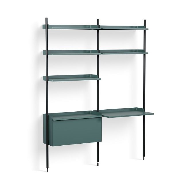 Pier System 12 2 Columns Shelf Hay | Steel blue - Black | HAY AB850 B520  AI80