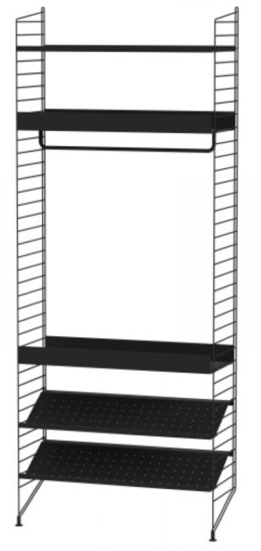 String Bedroom Floor Shelving System D String Furniture Black - Black