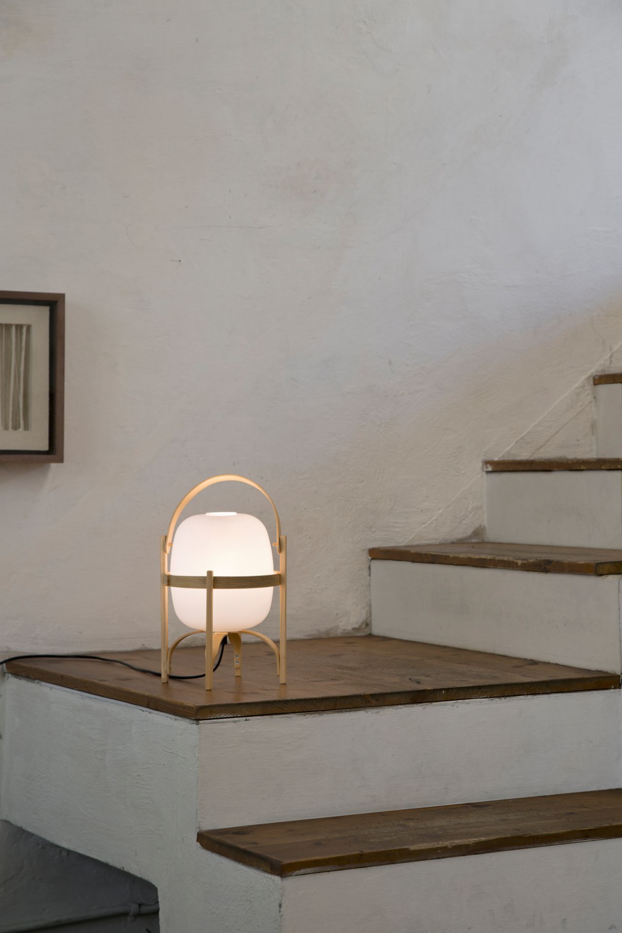 Cestita Table lamp / Table lantern Santa &amp; Cole Opal Glass Shade