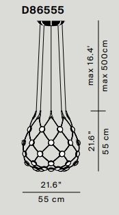 D86 Mesh Ceiling lamp Ø55cm - Cable length 1m Luceplan