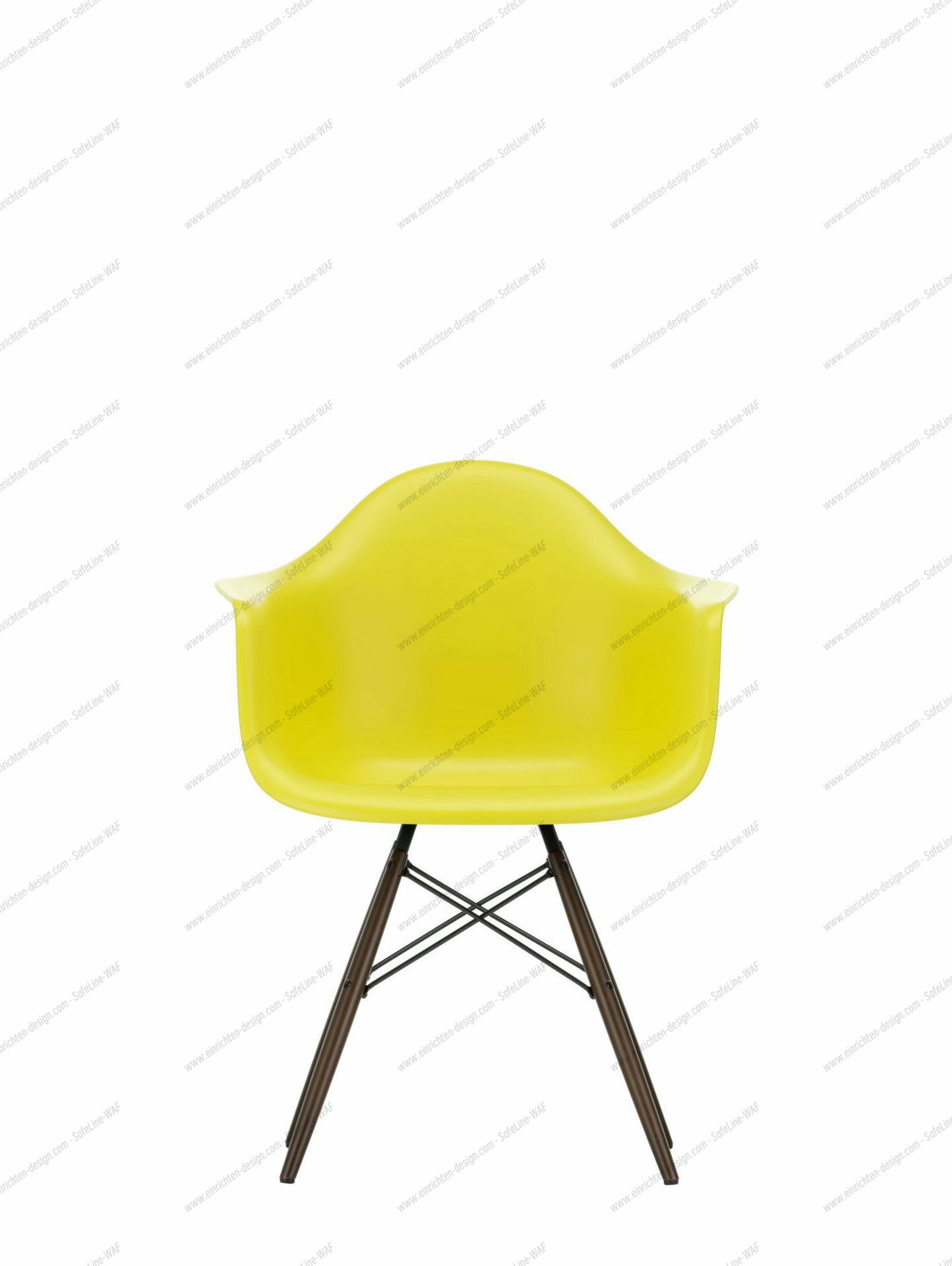 Eames Plastic Arm Chair DAW Chair Vitra Maple yellowish - Rust orange