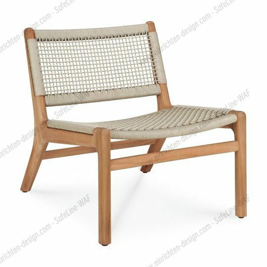 Jack Woven Lounge Chair Outdoor Teak Cord Beige Ethnicraft