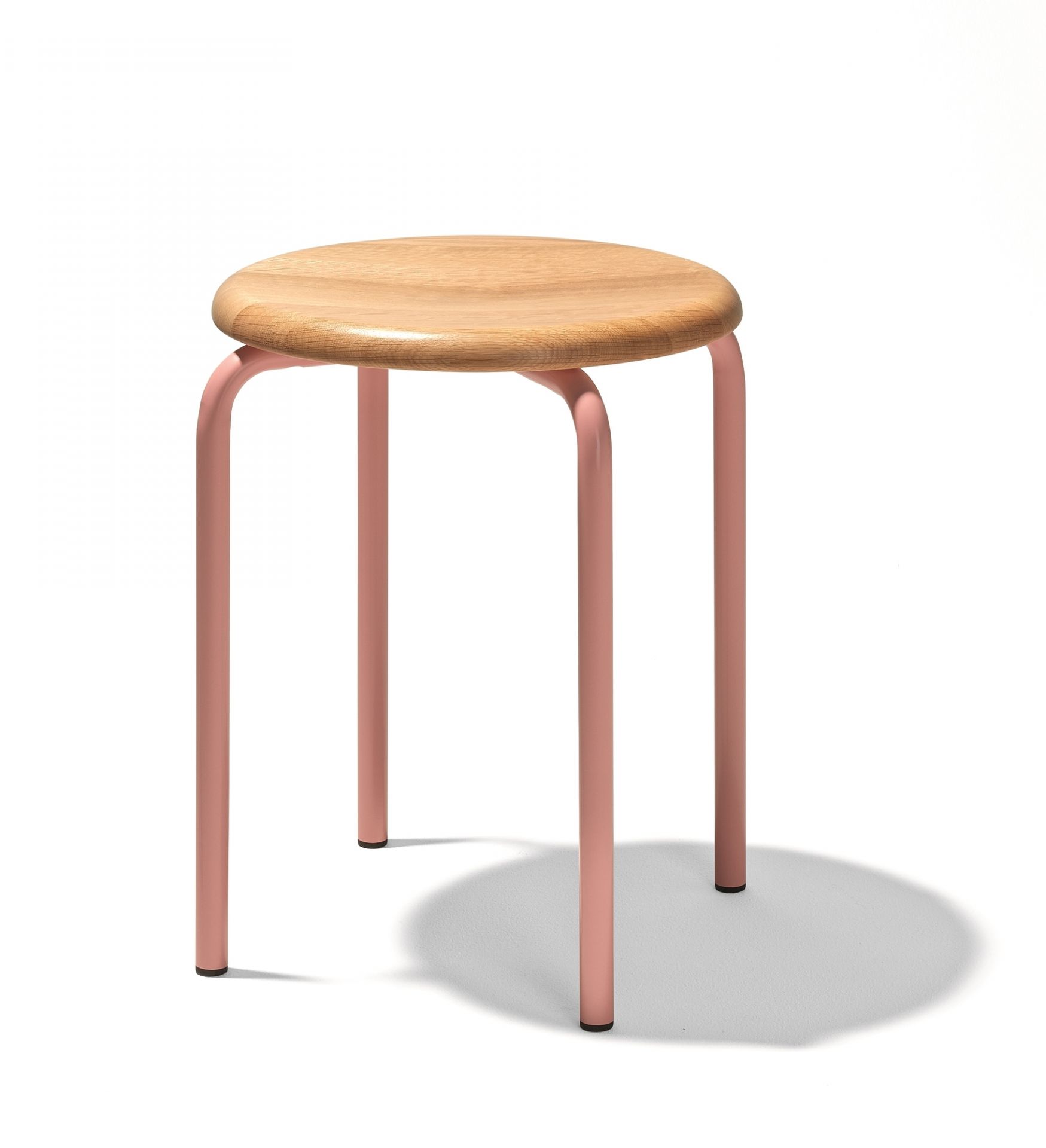 Tom Stacking stool Richard Lampert natural / light pink