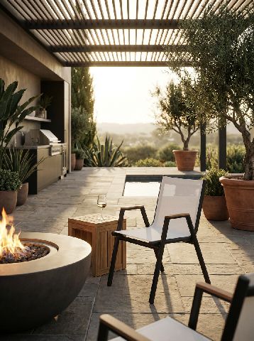 Pilotis armchair with armrests Batyline Outdoor Fermob