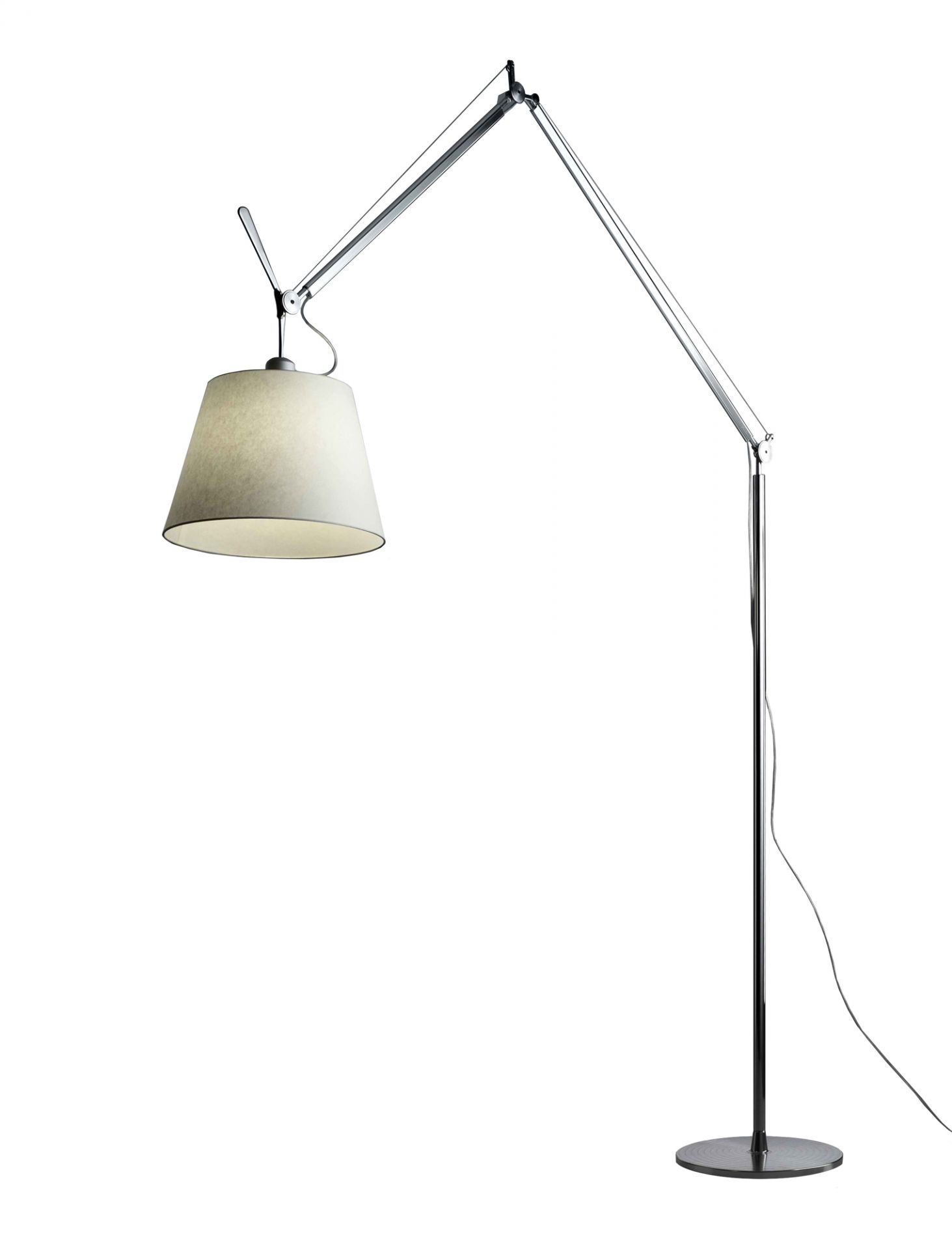 Tolomeo Mega LED Floor lamp Body with dimmer on lamphead 2700K (part 1 of  3) aluminium Artemide