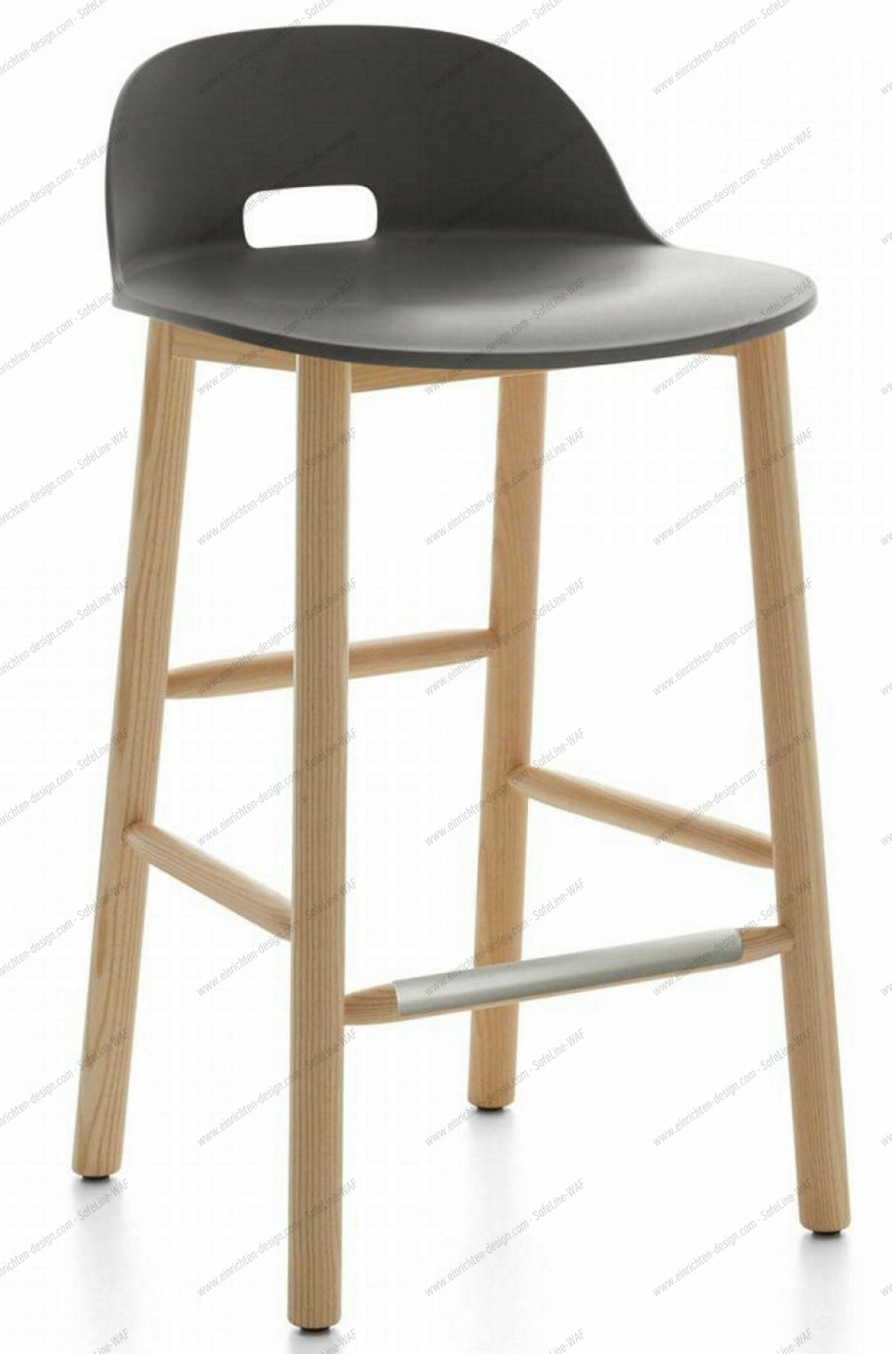 Alfi Bar Stool Low Back Emeco-Dark Grey