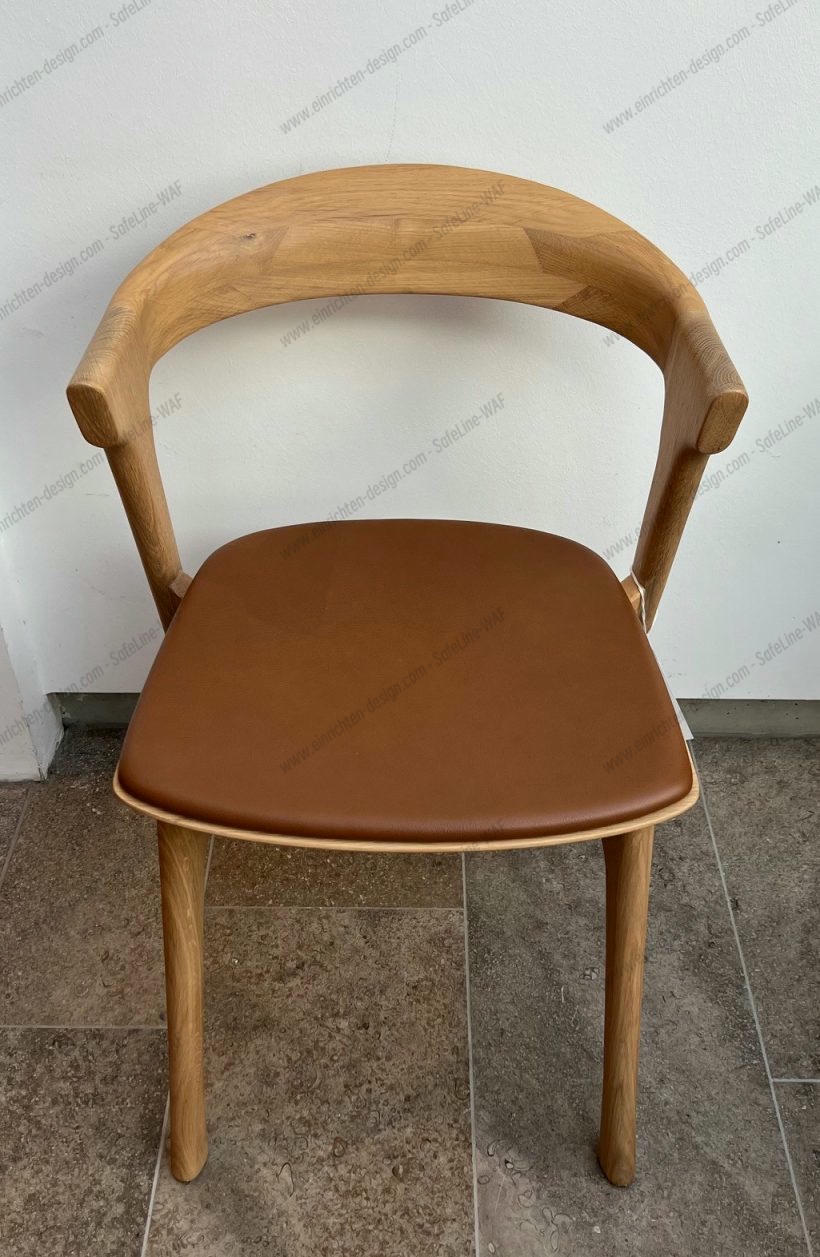 Bok chair lacquered oak - Sienna leather Ethnicraft EXHIBITION PIECES