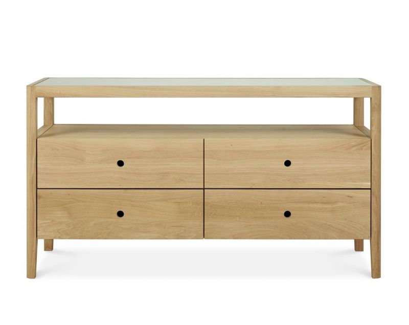 Spindle Chest of 4 Drawers Oak Ethnicraft