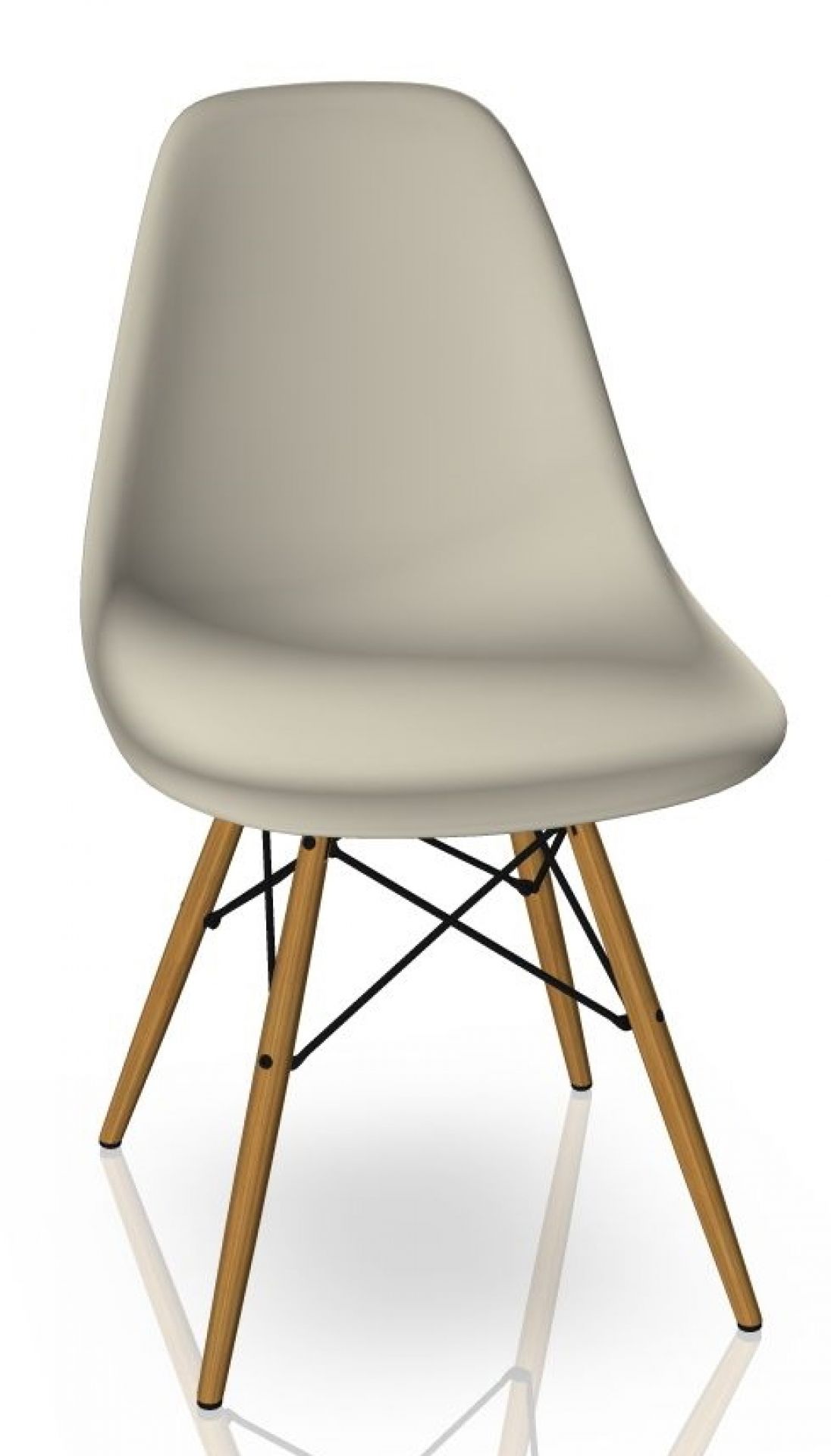 Eames Plastic Side Chair DSW Chair Vitra Ash honey colored - pebble stone