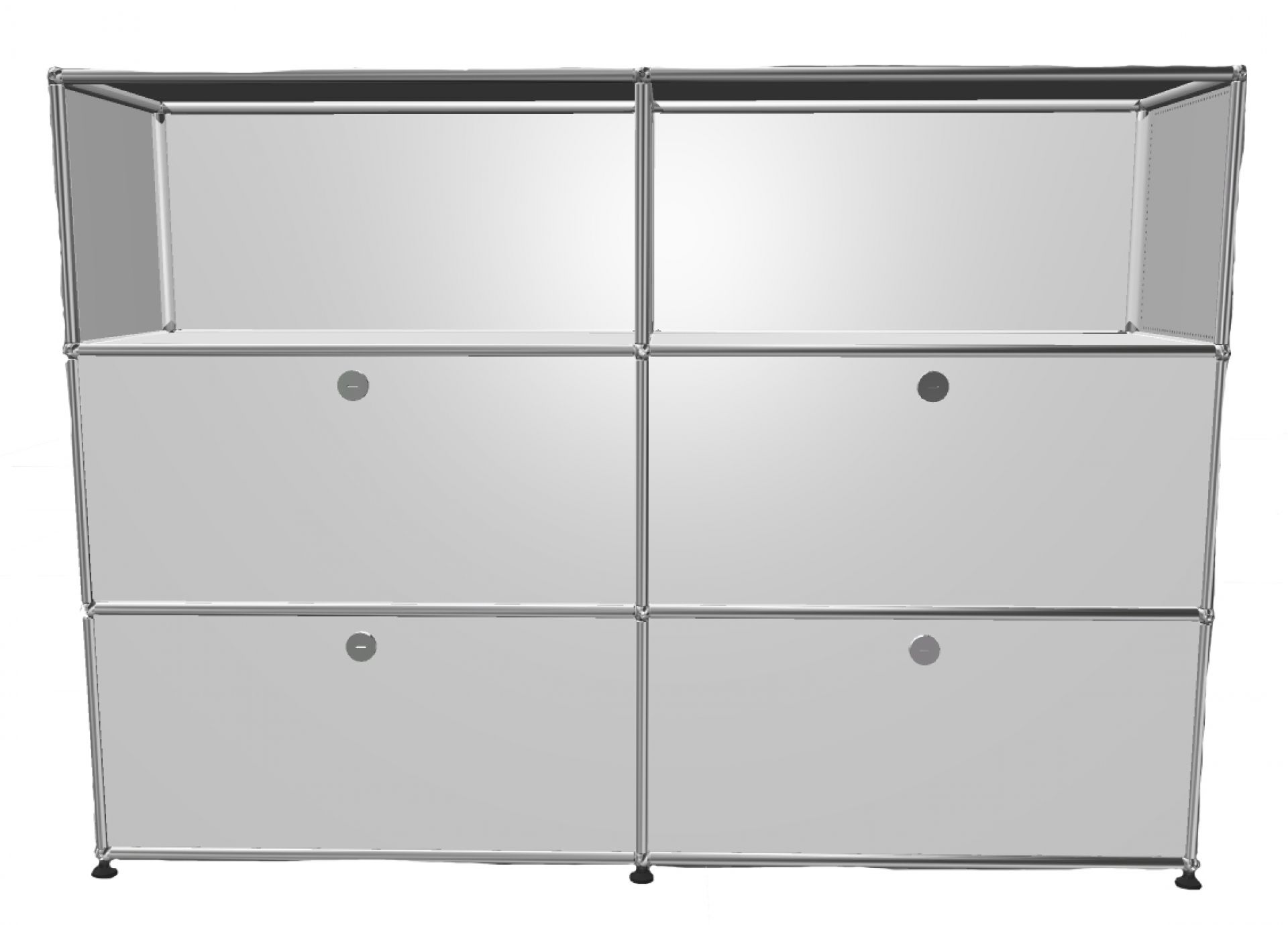 USM Haller Highboard 2 Open / 2 Flaps / 2 Drawers Pure white - FAST DELIVERY     