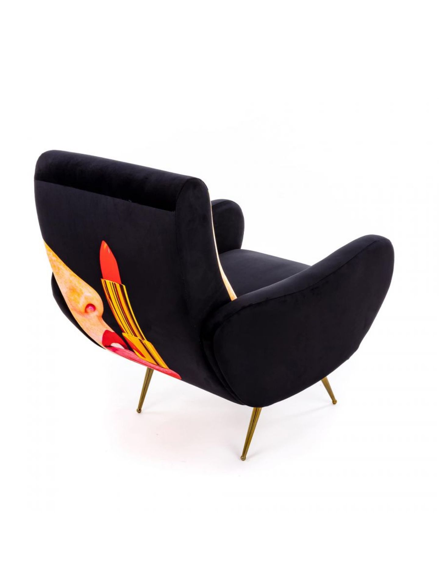 Toiletpaper armchair Tongue black Seletti