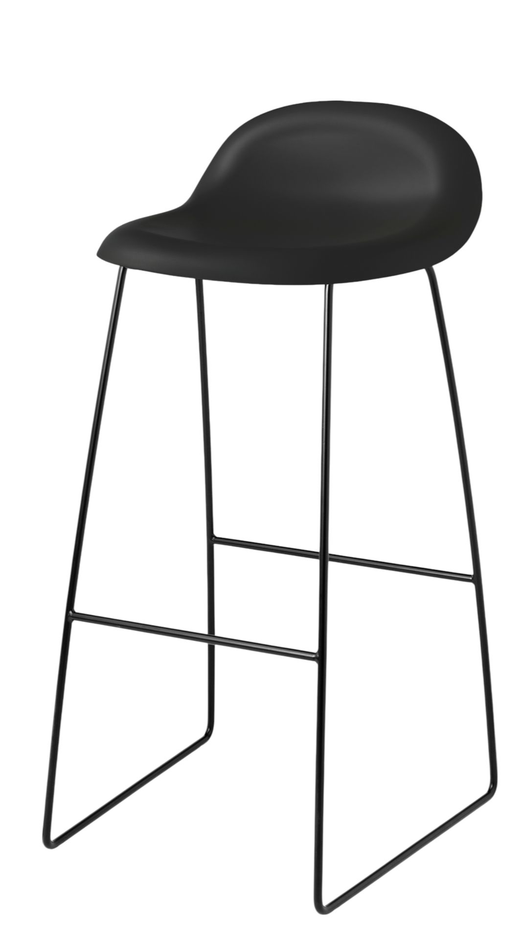 3D Barstool 75 black - Sledge Base Plastic Glides Gubi