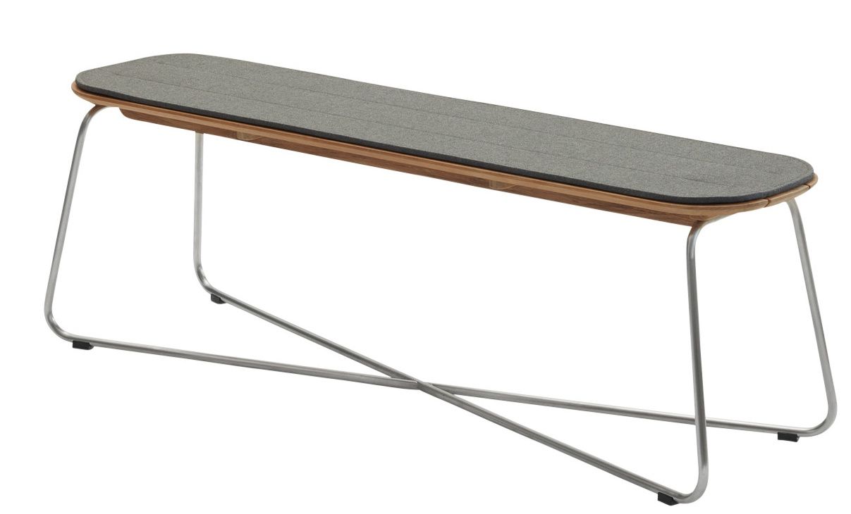 Lilium Bench Benches Cushion Outdoor Skagerak by Fritz Hansen Charcoal