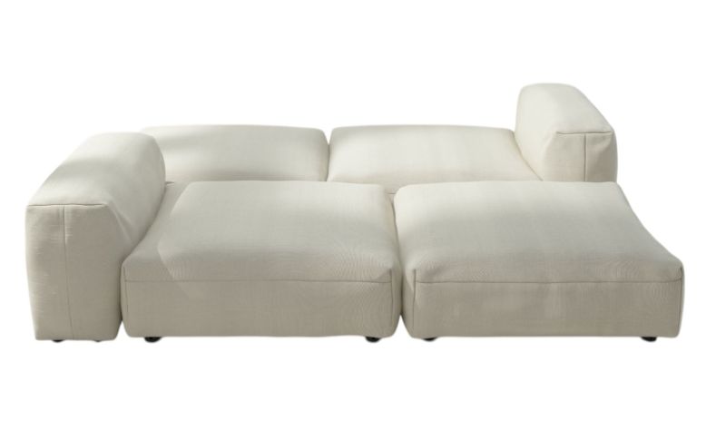 Vetsak Sofa Set 08 Outdoor, modulares 6-Sitzer Lounge Sofa in Weiß für Garten und Terrasse.
