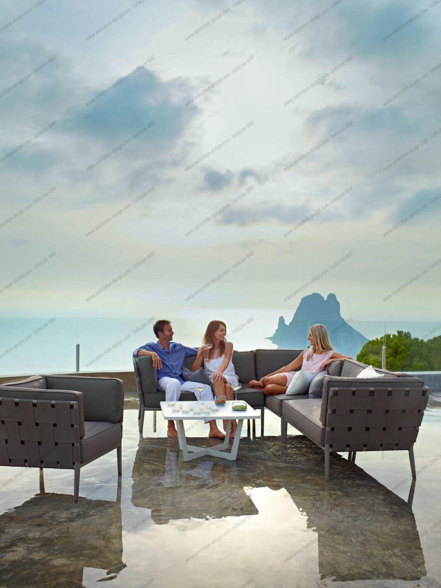 Conic Outdoor 2-seater modular sofa right Cane-Line